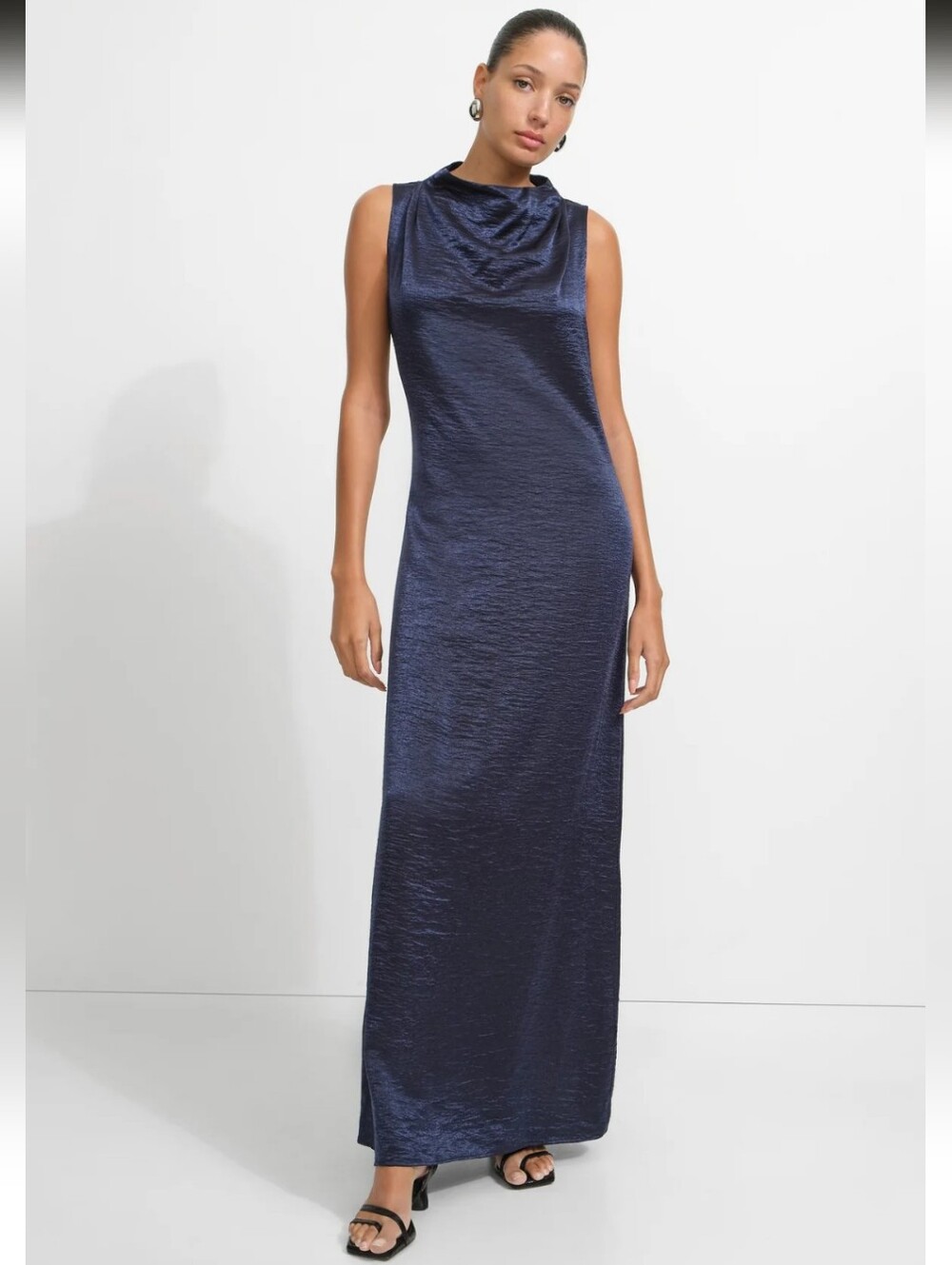 Marcella Senna Gown Italian Hammered Satin Bias-Cut Gown- L